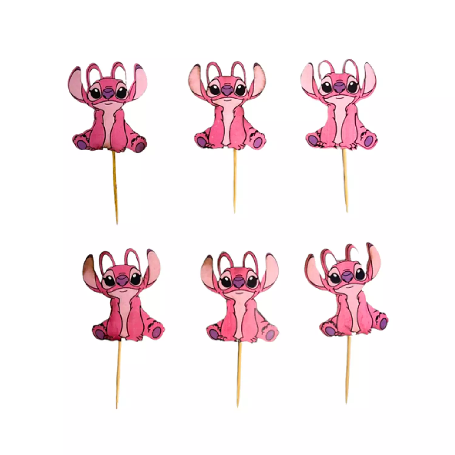 Pink Stitch Cupcake Toppers image