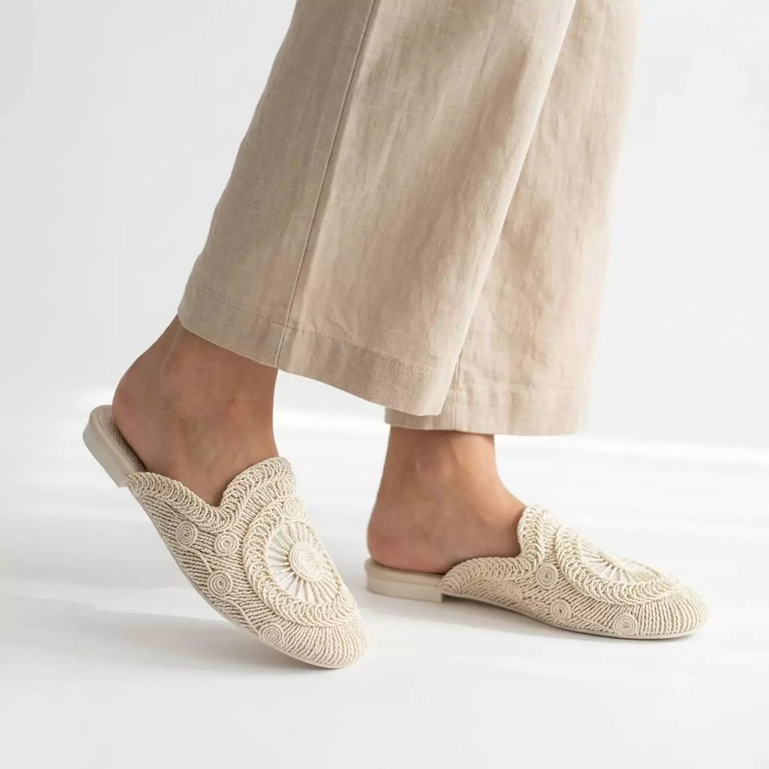 Woven Crochet Mule Flats 2