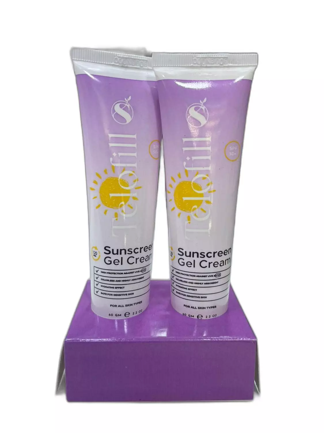 OFFER - TELOFILL SUNSCREEN GEL CREAM SPF 50 -60 GM 2PCS 250 L.E image