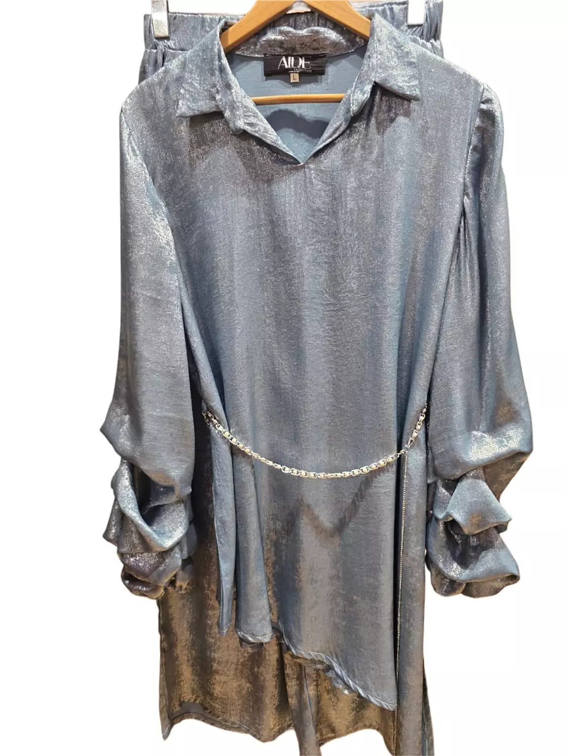 Suit metalic with belt 4