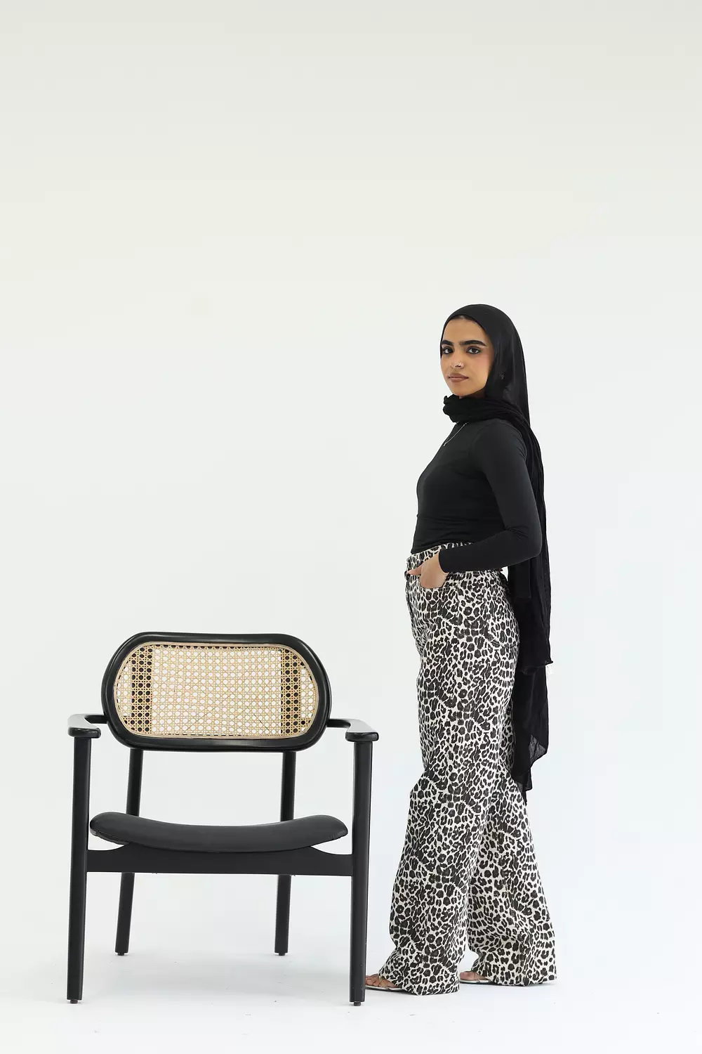 Leopard denim pant 2