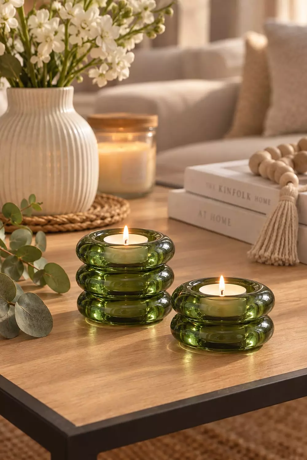 Bubble Glass Tealight Candle Holder Set of 2 – Handmade Pyrex 2