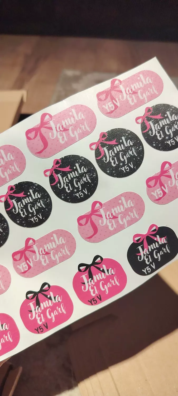Pink Black Bow School Labels Stickies 1