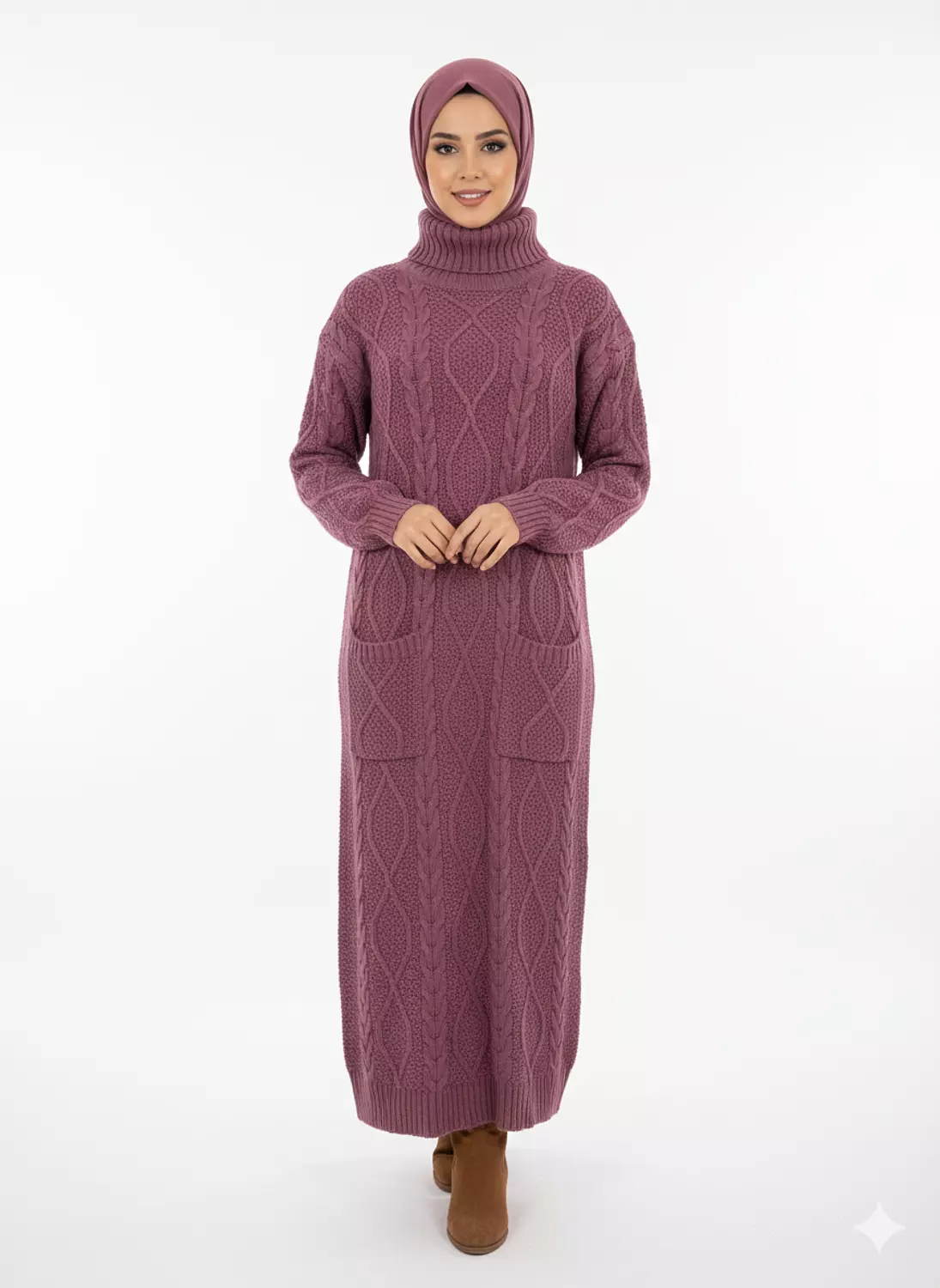 Maxi Knit Dress with Front Pockets 1