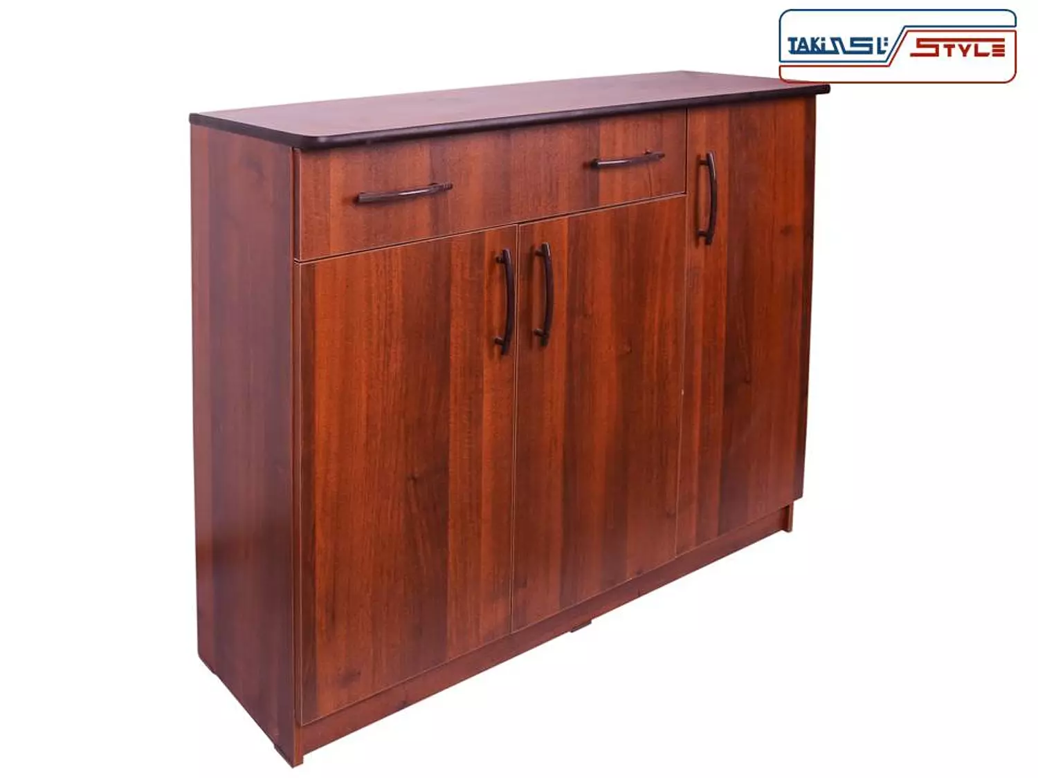 Qasima 120 cm, brown, burned wood -3 ribs + 1 drawer