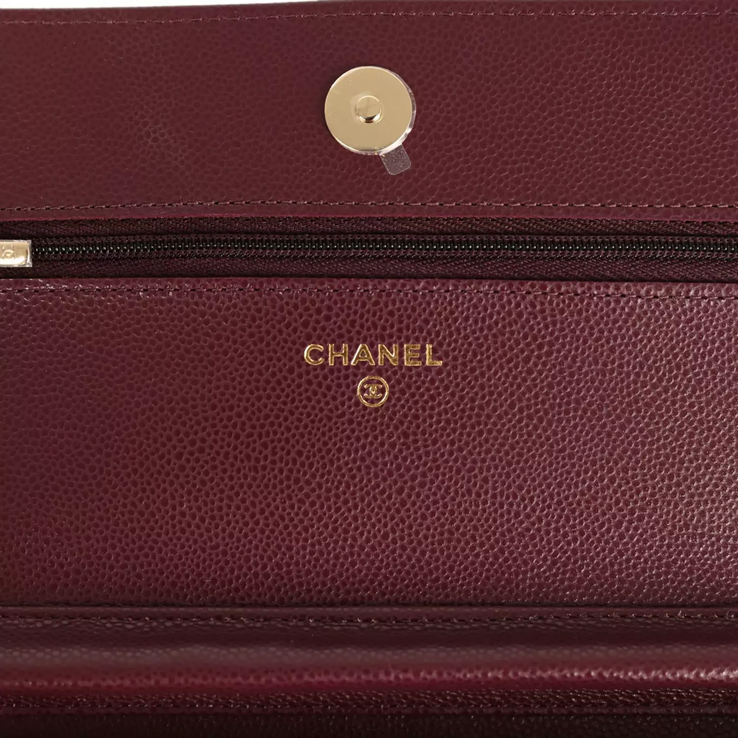 Chanel Wallet On Chain WOC Dark Burgundy Shiny Caviar Light Gold Hardware 7