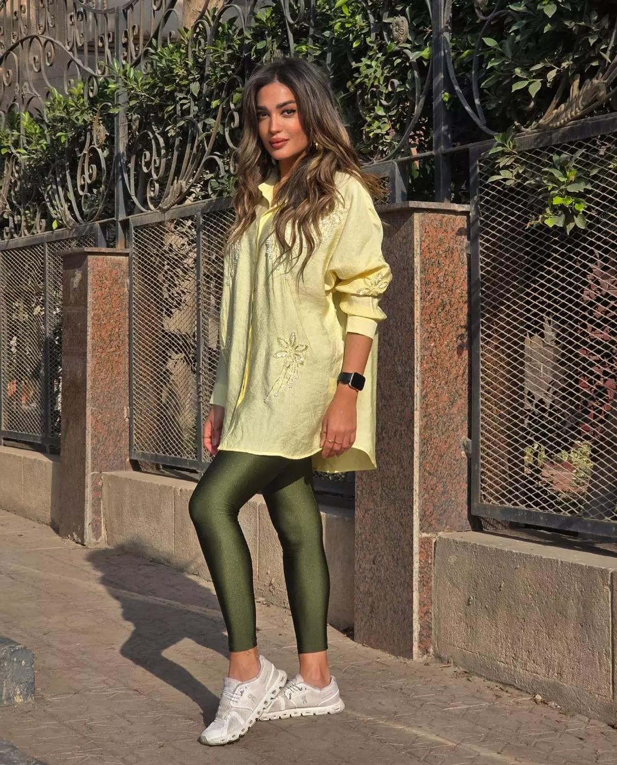Olive Metallic legging  hover image