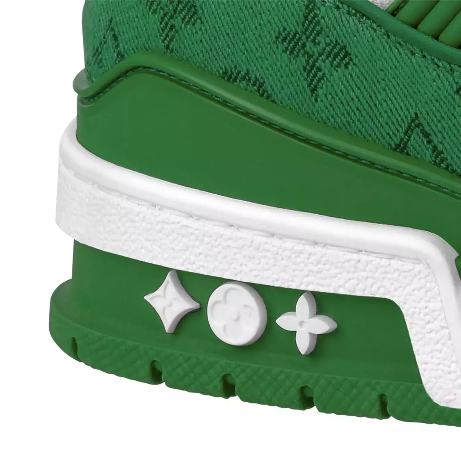 Louis Vuitton Trainer Green Monogram Denim White 4