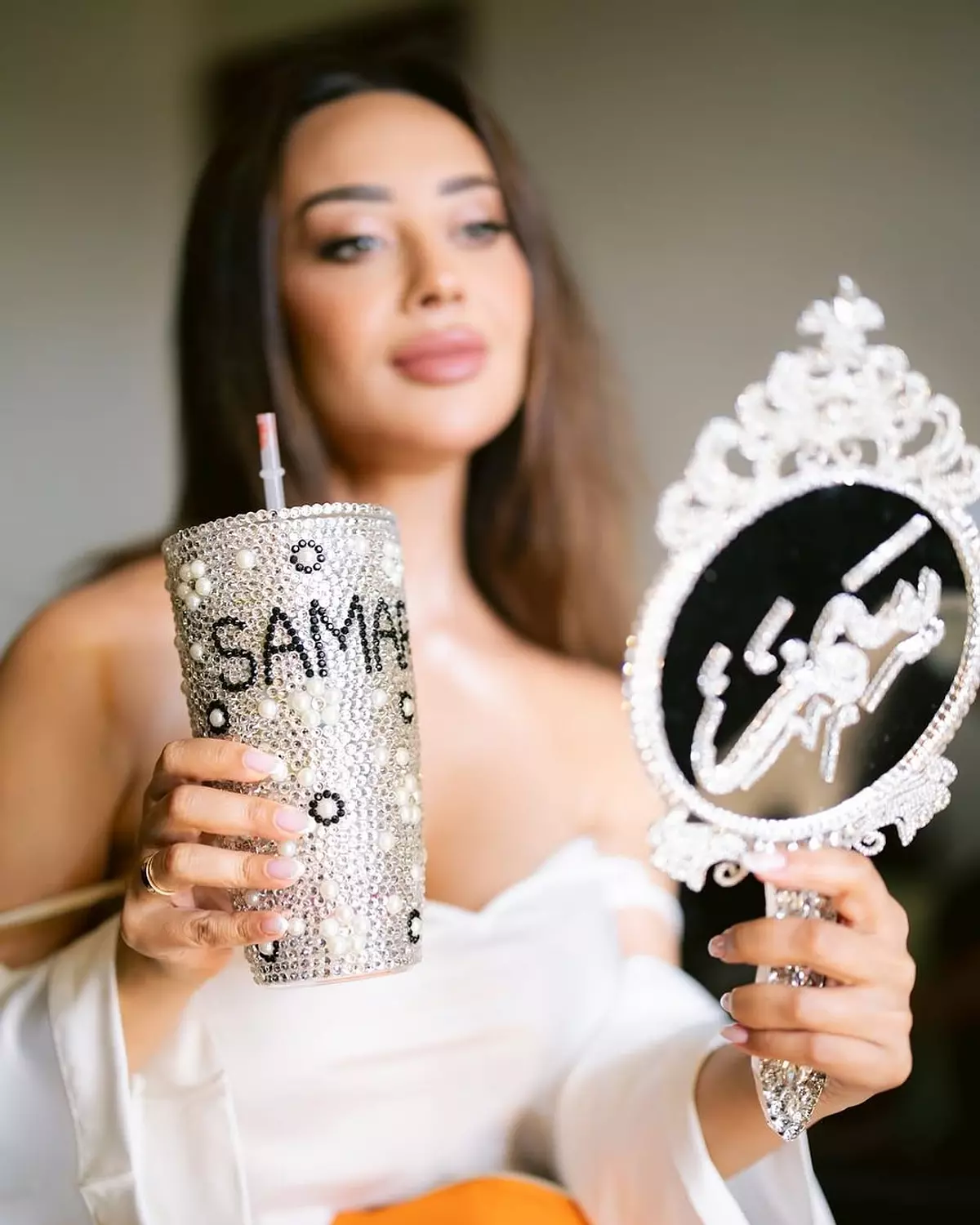 Luxury Crystal Hand Mirror 10 1