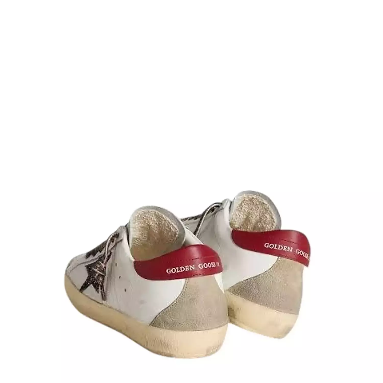 Golden Goose Super-Star in nappa with glitter star and red nappa heel tab hover image