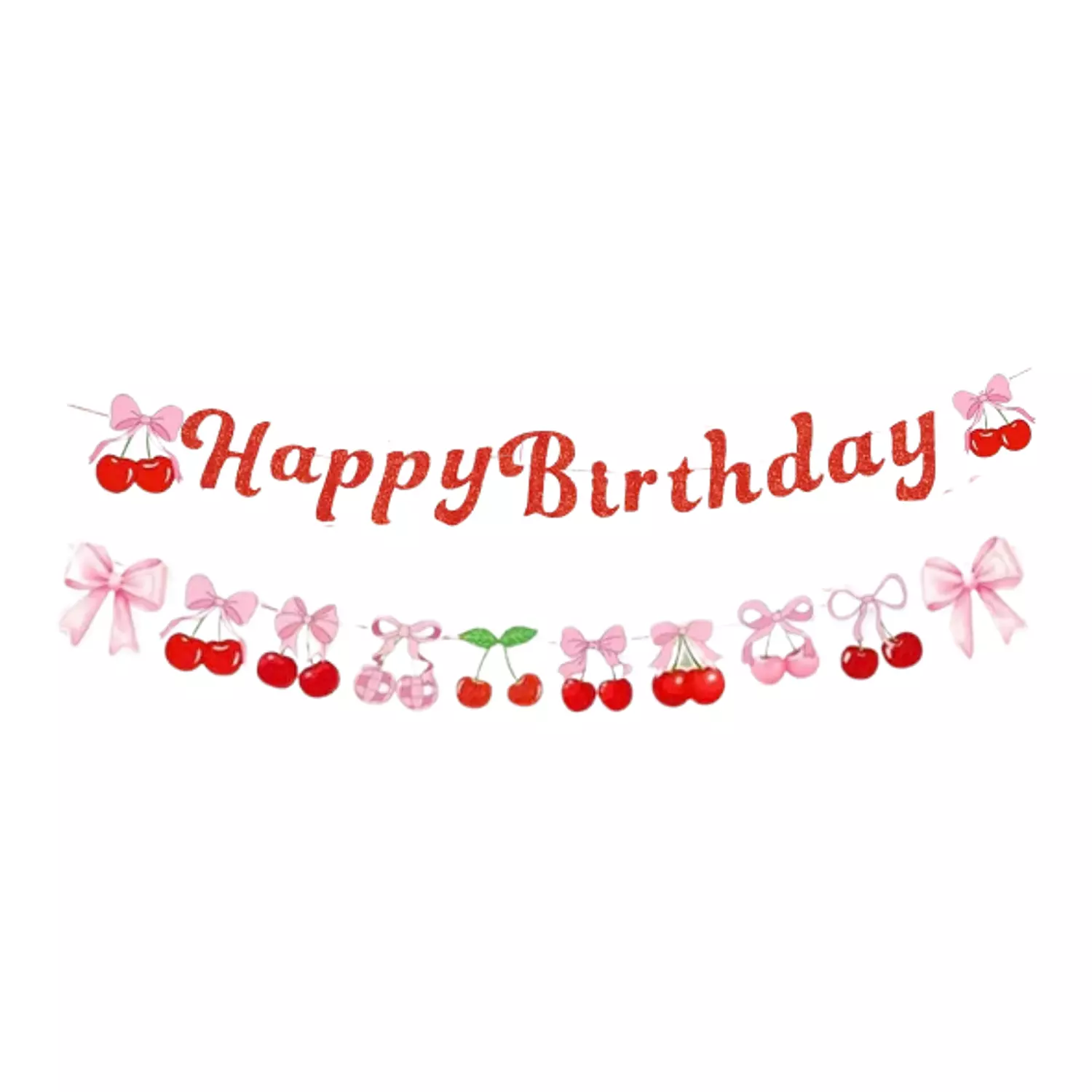 Cherry Happy Birthday Garland image