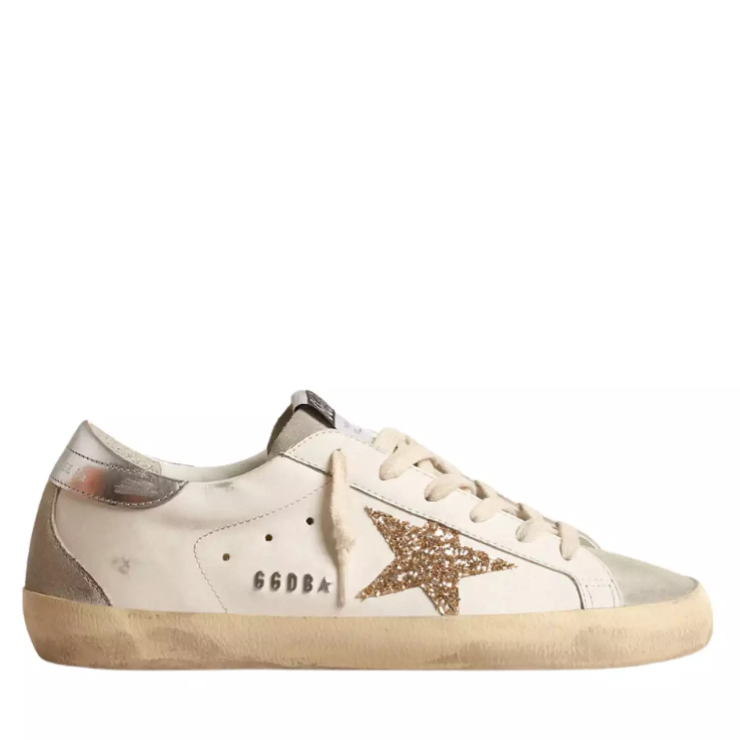Golden Goose Super-Star – White Ice Gray Gold Glitter image