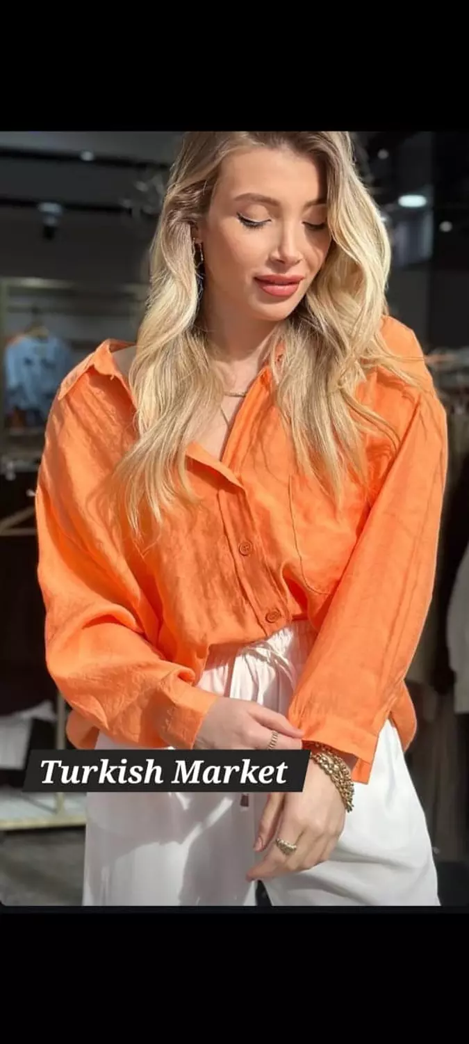Orange oversized Fabia shirt image