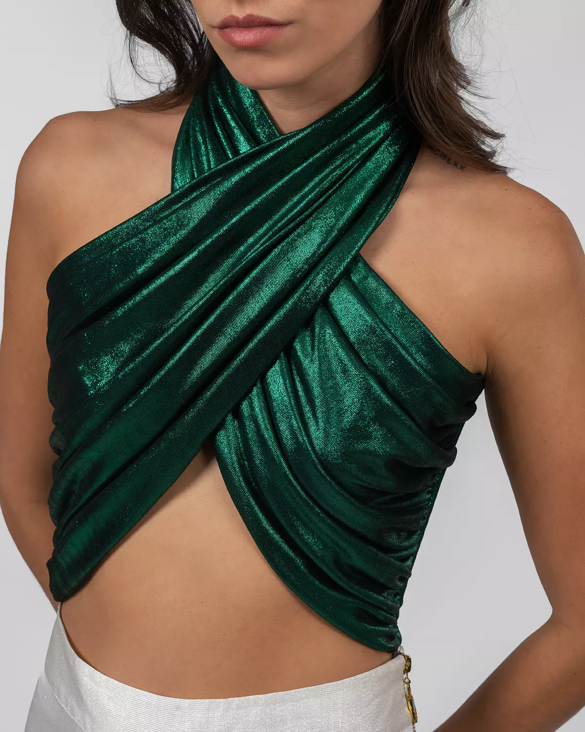 Shimmery Emerald Halterneck Top image
