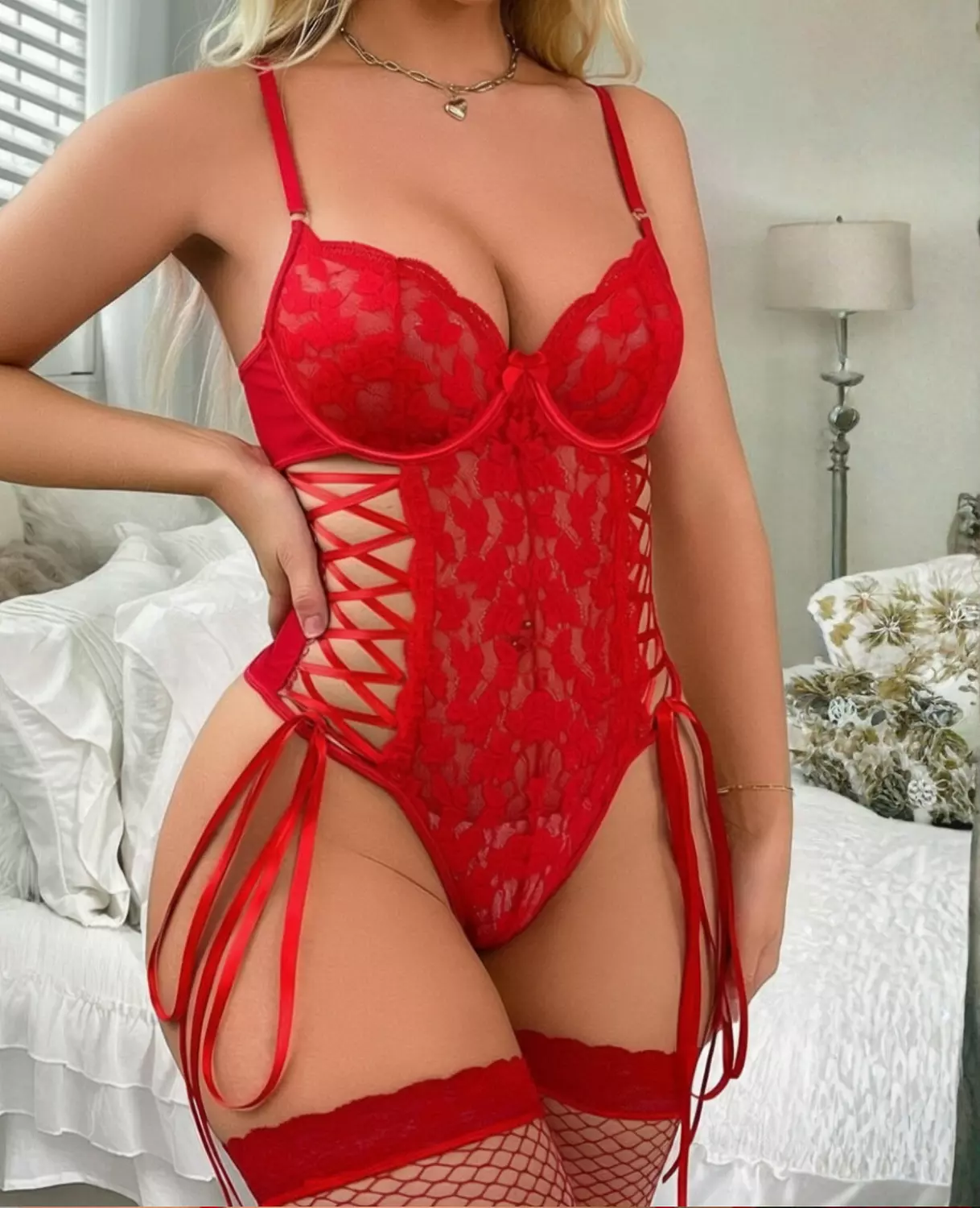 Bold Lace Corset Bodysuit 2
