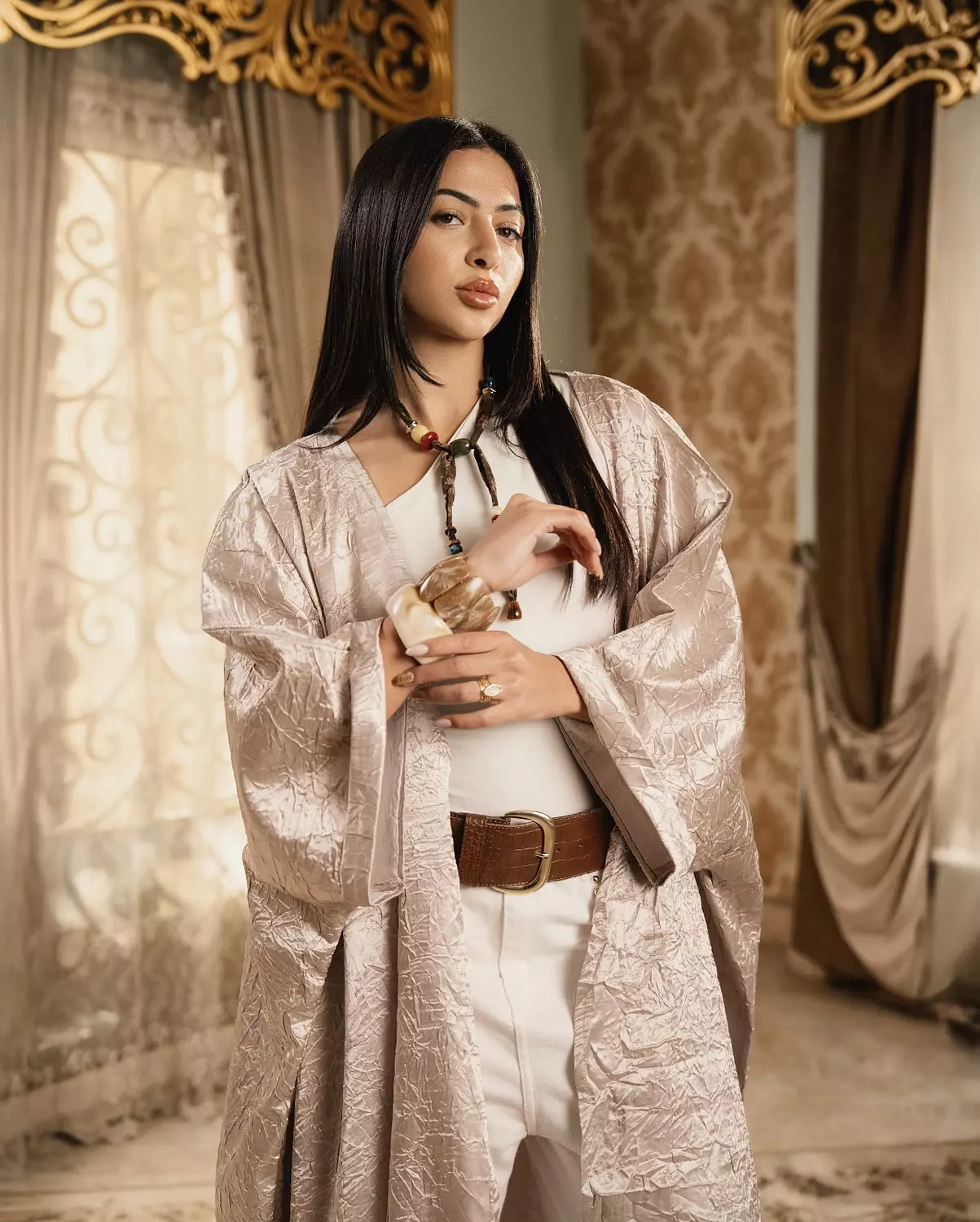 Honey Champagne Kaftan   3