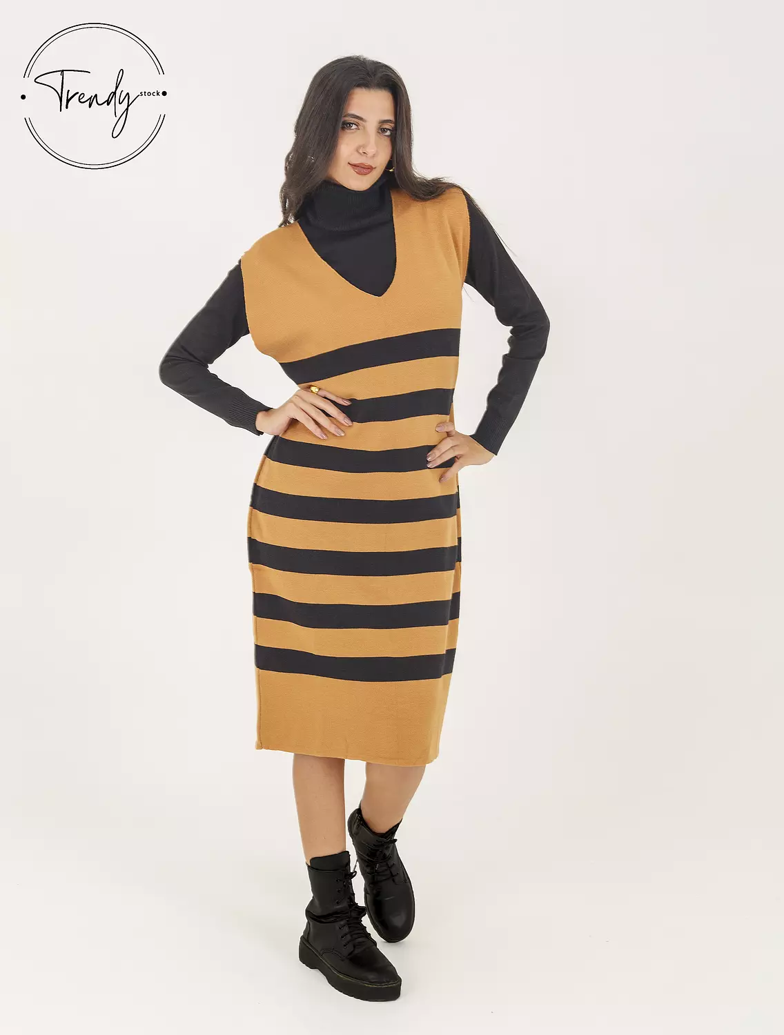 Cut Stripped Dress image