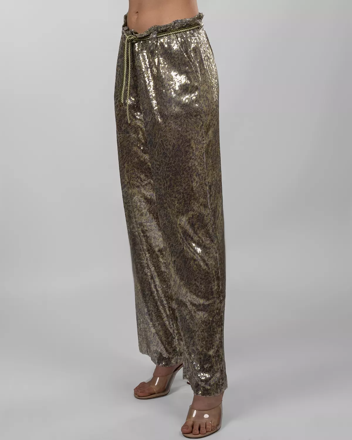 Gold Crushed Wide-Leg Pants 3