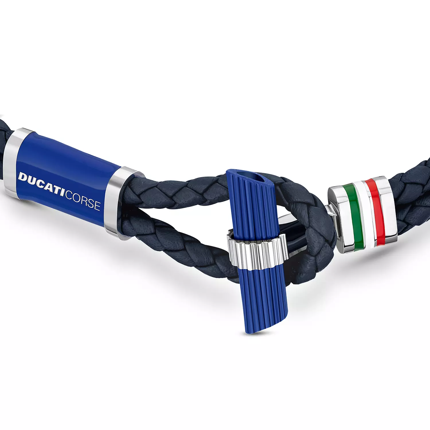 Ducati - DTAGB2136809 - COLLEZIONE T NAVY LEATHER WITH Stainless Steel BRACELET LARGE 1