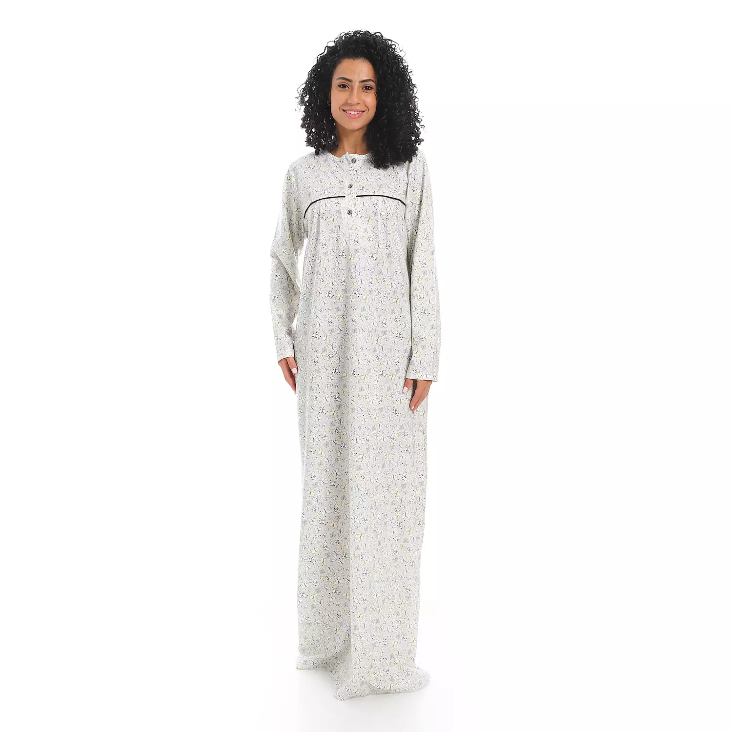 قميص نوم حريمي - فراشه - 2484 - رمادي image