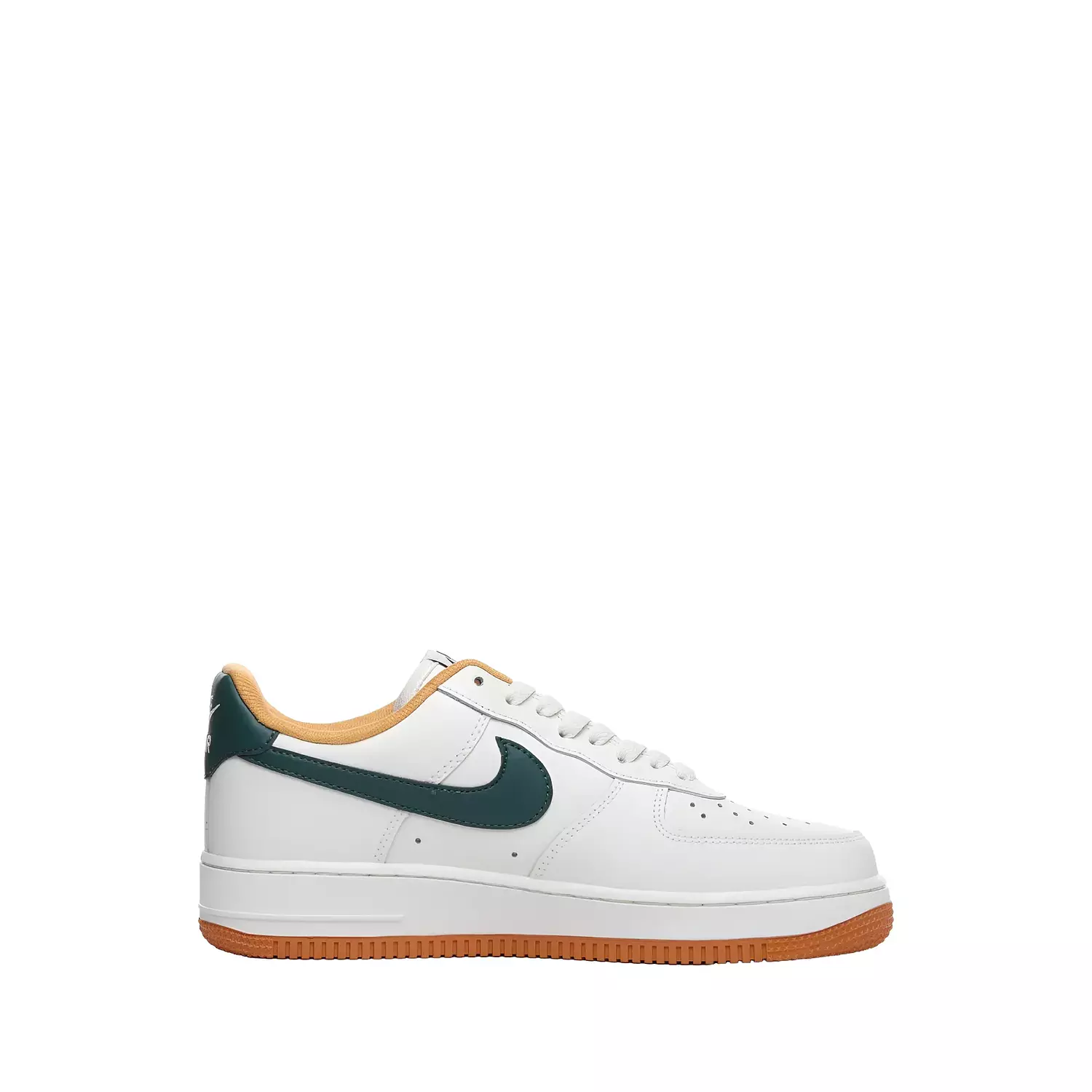 Nike Air Force 1 Low Retro shoes in white with a green swoosh image
