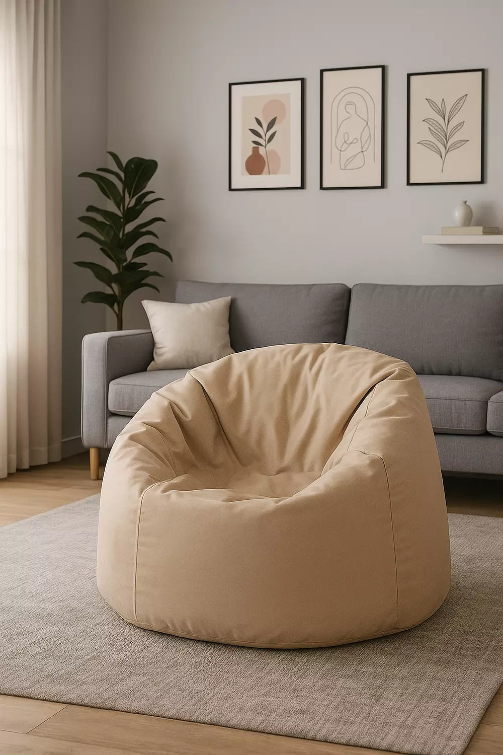 Bean Bag, 100 cm, Beige image