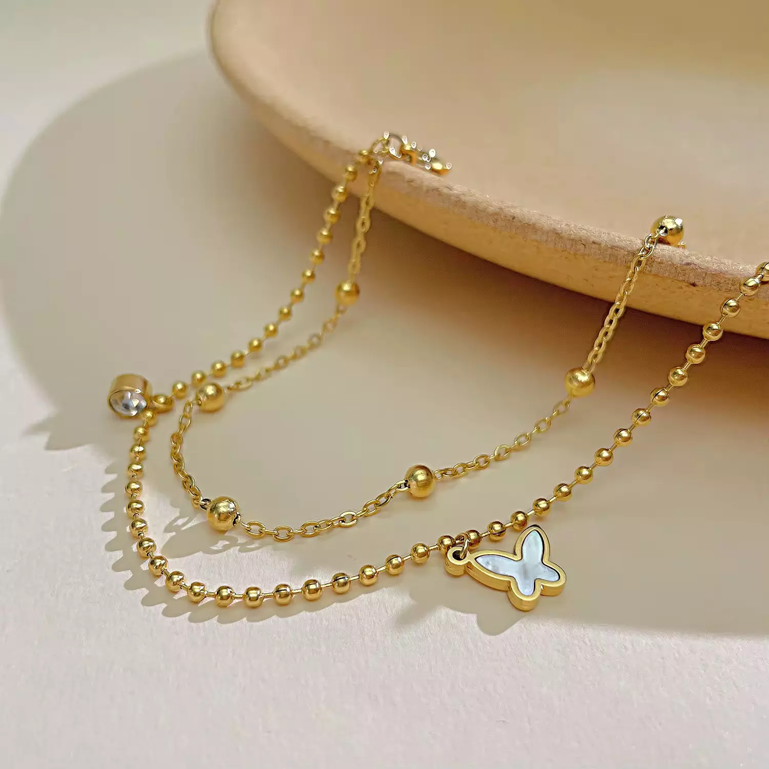 Two layers butterfly anklet 2