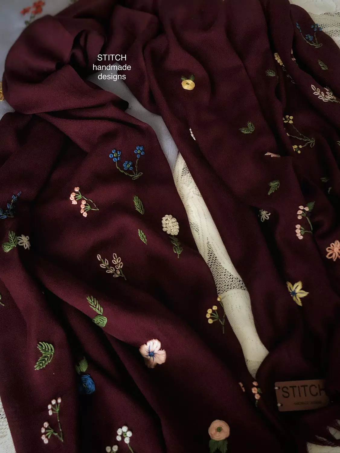 Crimson Garden  Pashmina Shawl  hover image