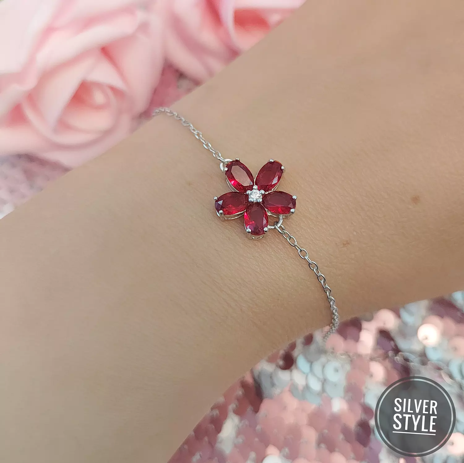 Awesome Red flower Bracelet  image
