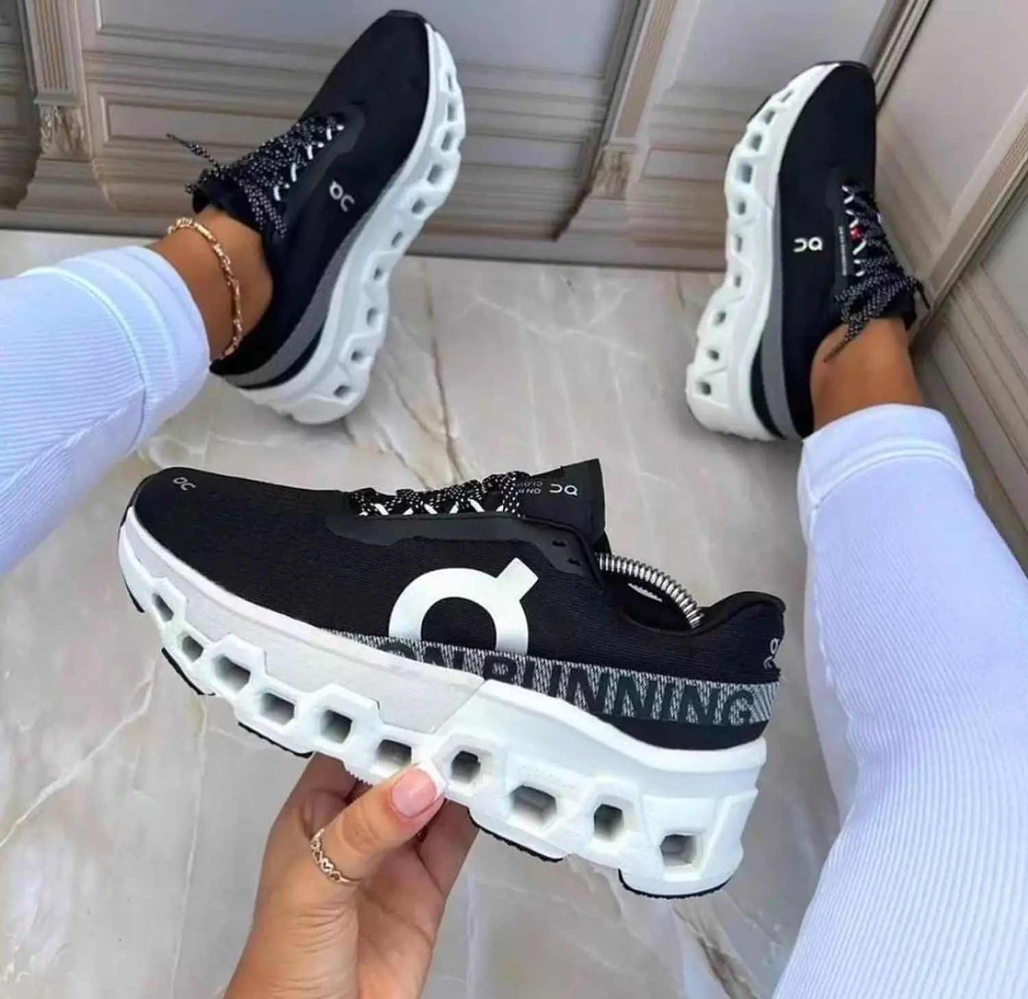 On Cloud Monster Black White