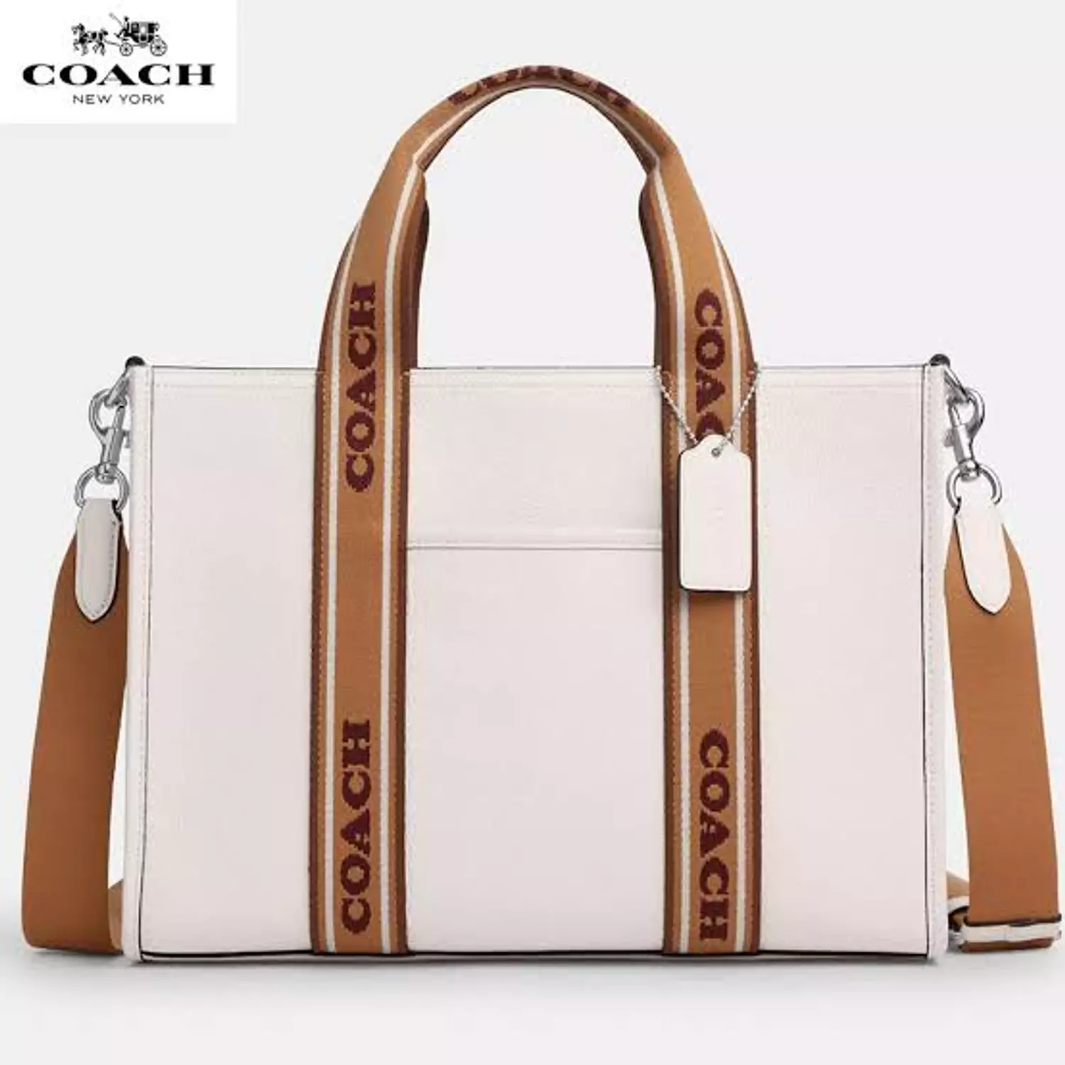 Coach smith leather tote bag image