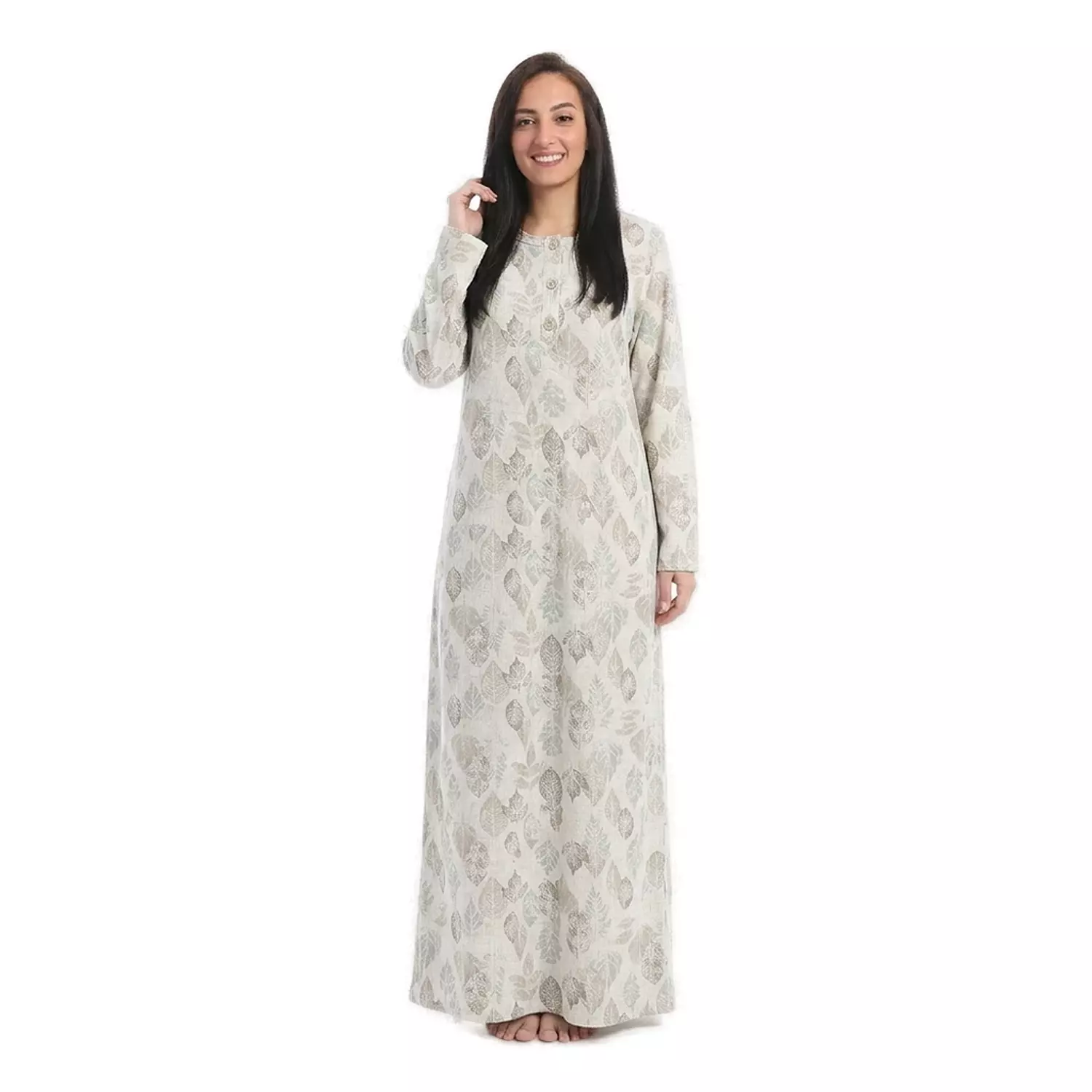 Women Summer Nightgown - 2484 - Beige - 1 3