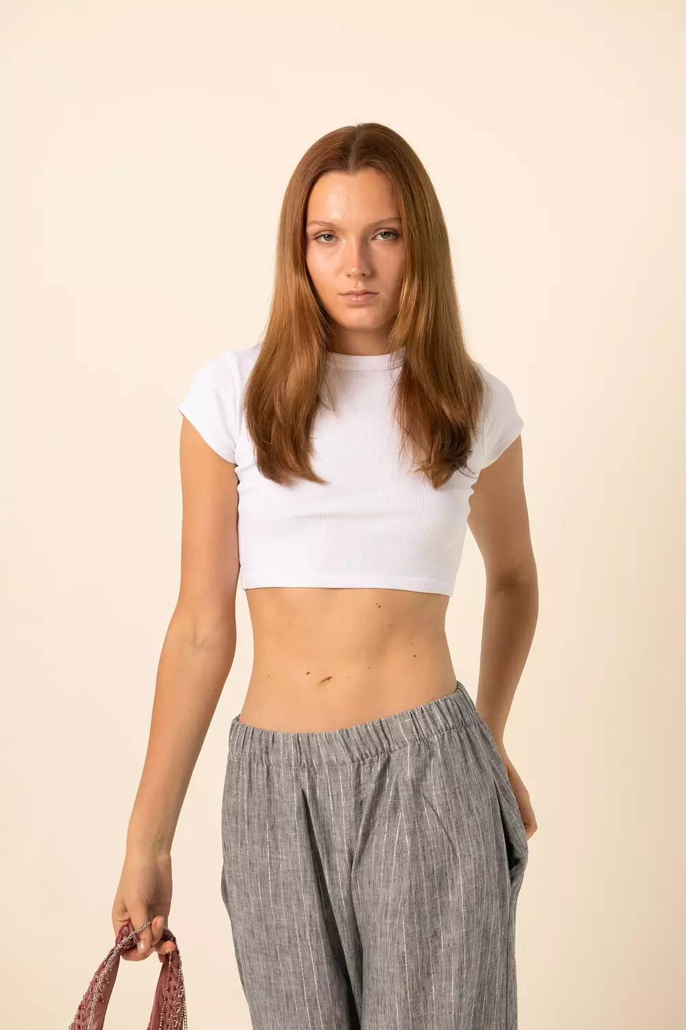 Wide-Leg Pants in silver Stripes - Dark Grey 2