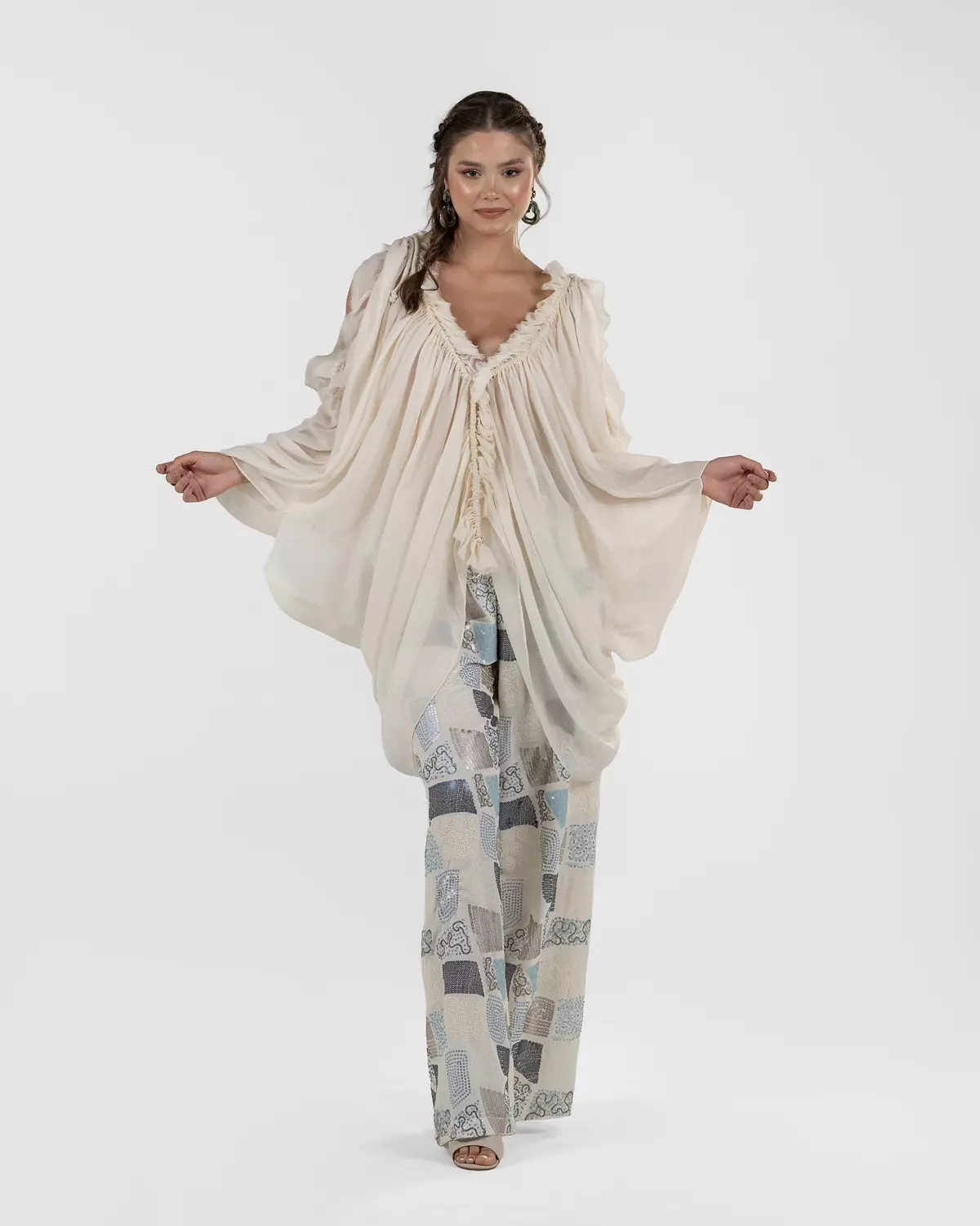 Delicate Off-White Oversized Blouse image