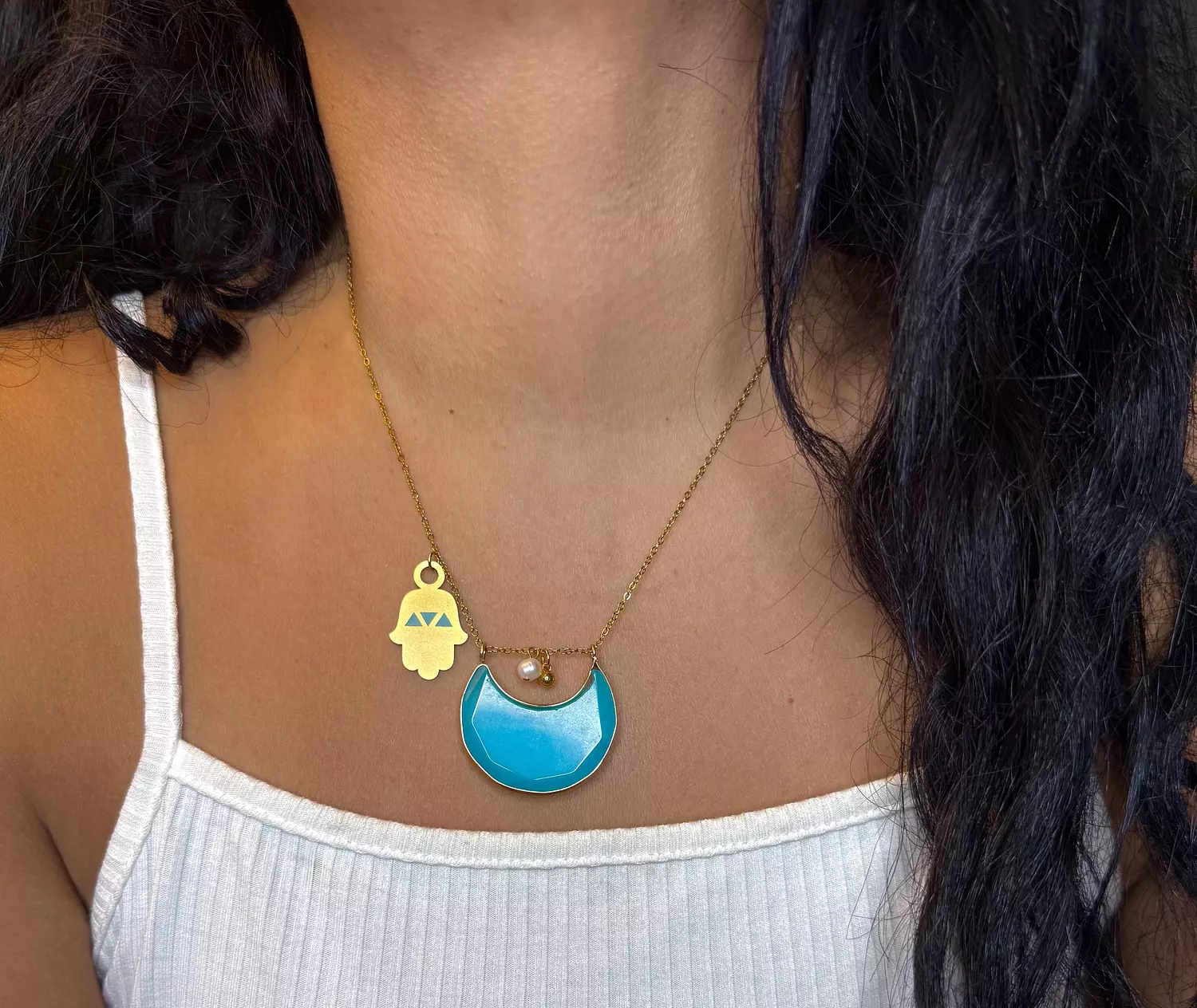 Delicate hand necklace  image