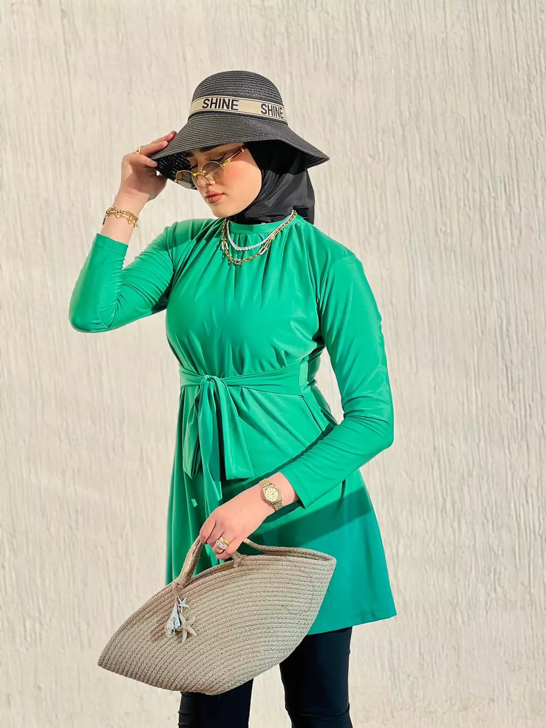 Waterproof Swimsuit (Long vest + legging + turban) 21