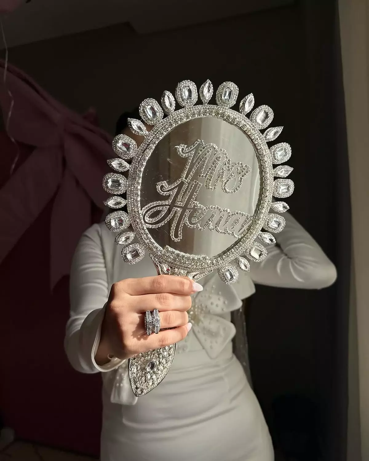 Luxury Crystal Hand Mirror 4 3