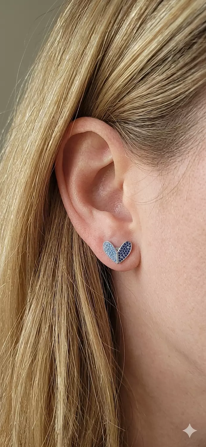 Blue heart earrings image