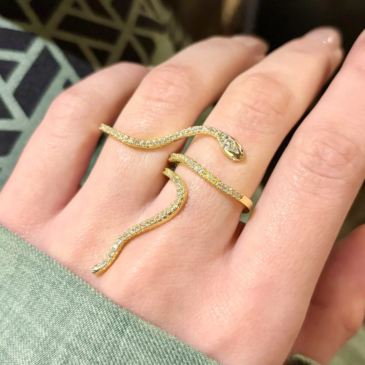 2 in 1 ring 🐍 snake shaped-gold plated- gold  image