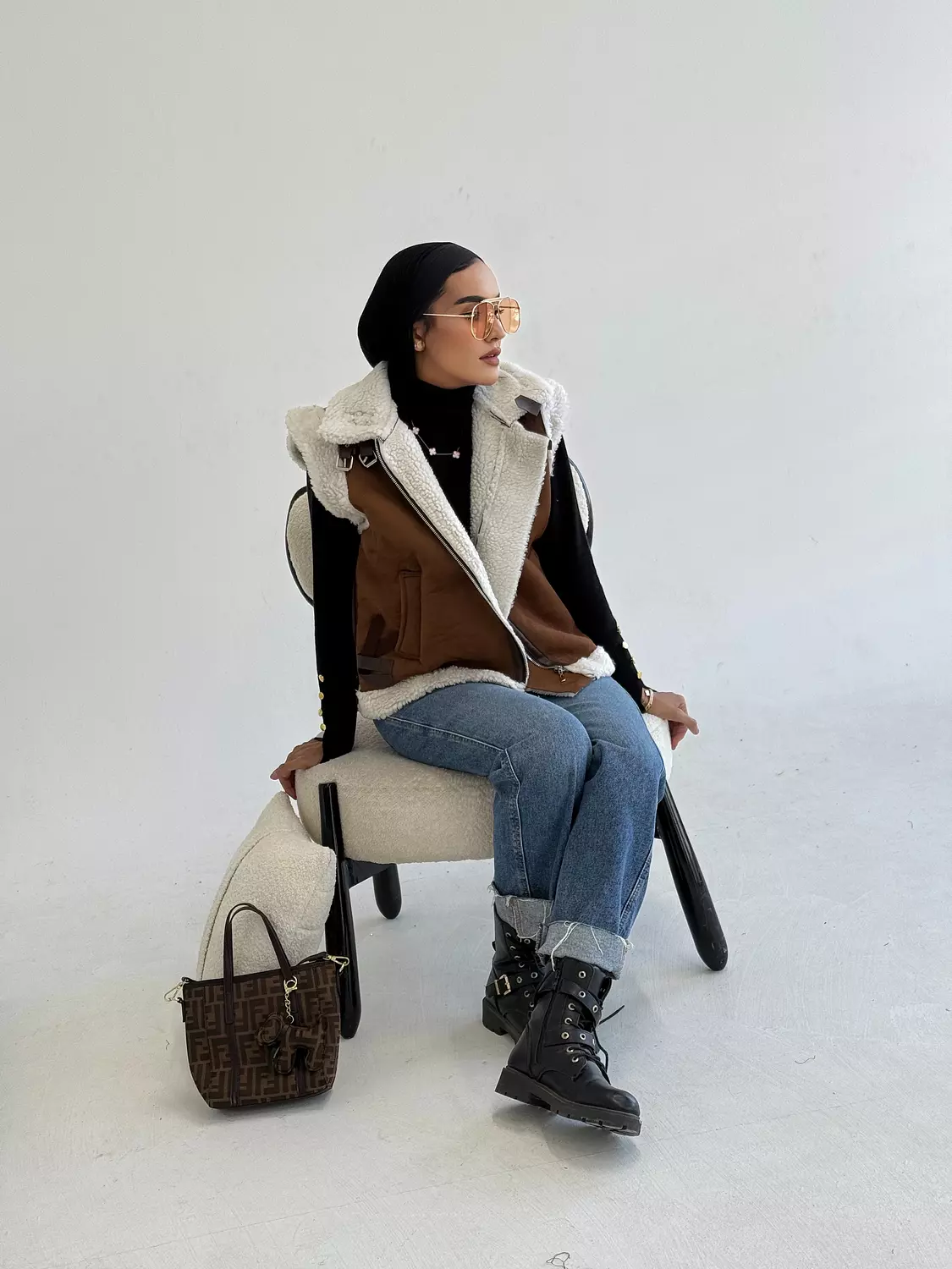 No Sleeves Fur Jacket 2