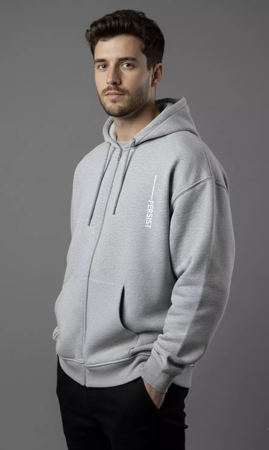 Persist ZIP UP Sweatshirt _ Grey 4
