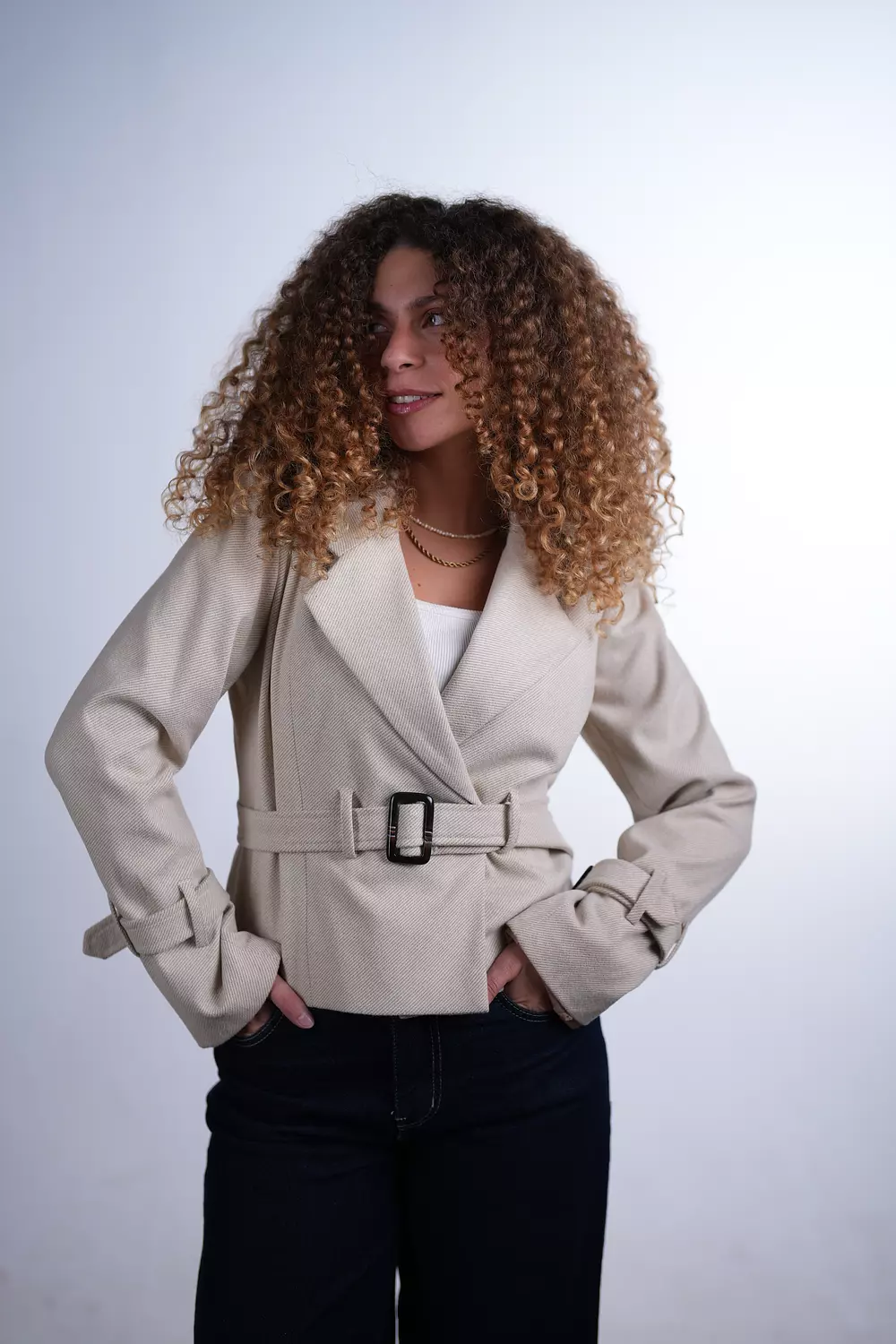 The Trench Detail Jacket - Beige  hover image