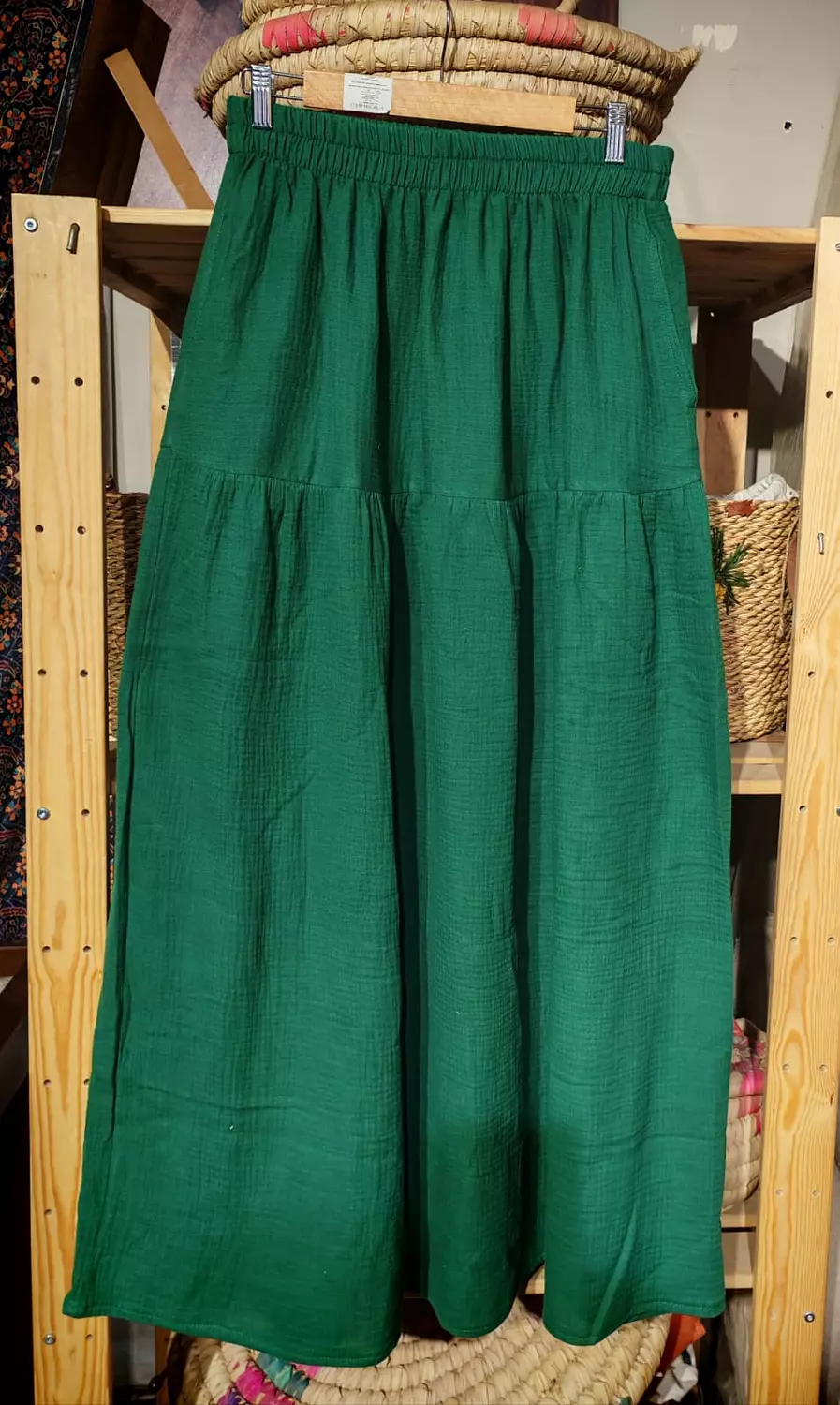  a line maxi cotton Crinkle skirts 9