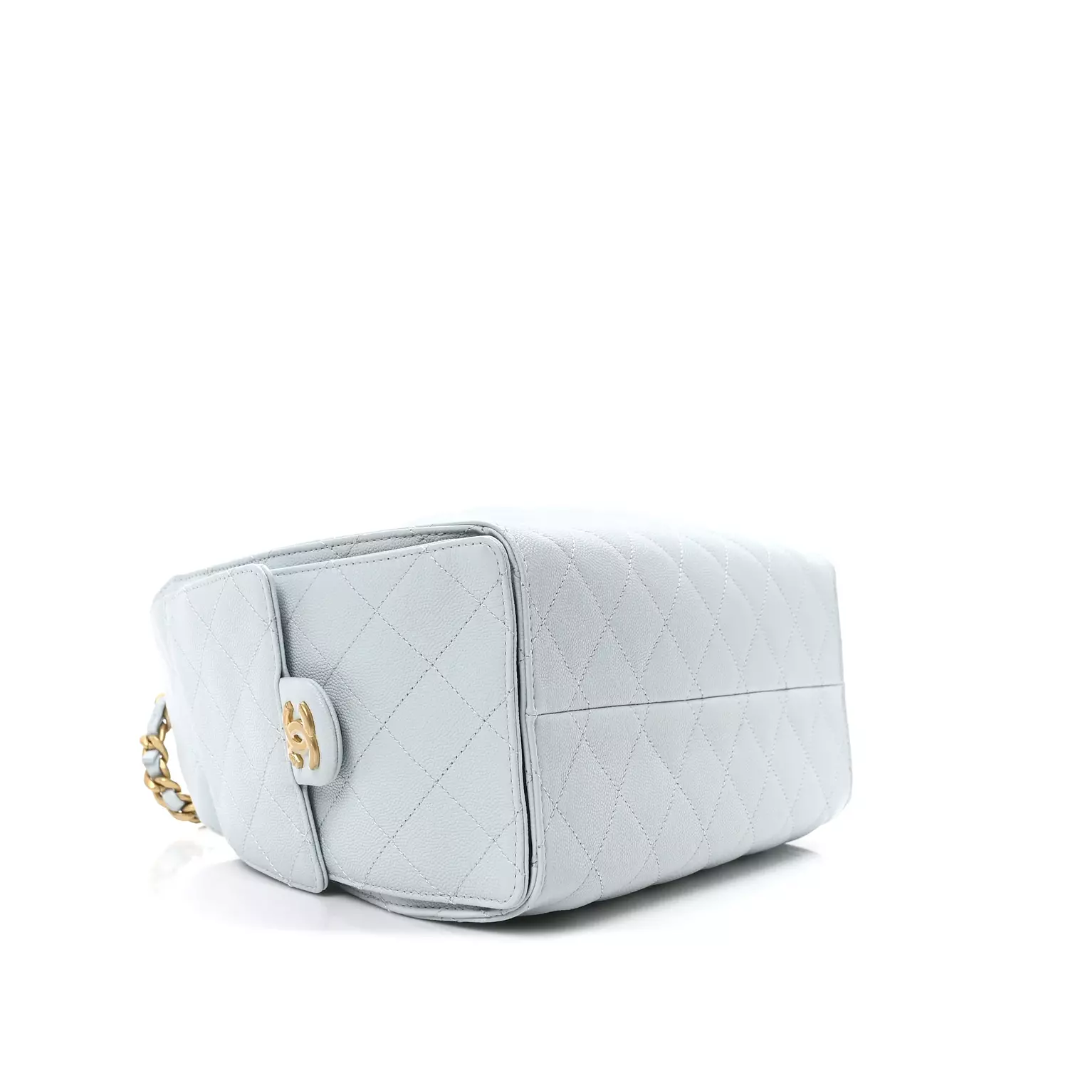 Chanel Small 25 Hobo Bag in light blue quilted caviar calfskin leather with antique gold 2