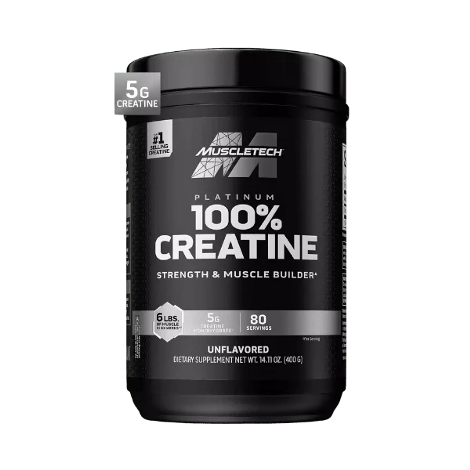 Muscletech platinum creatine 80 servings 5g creatine UNFLAVORED image
