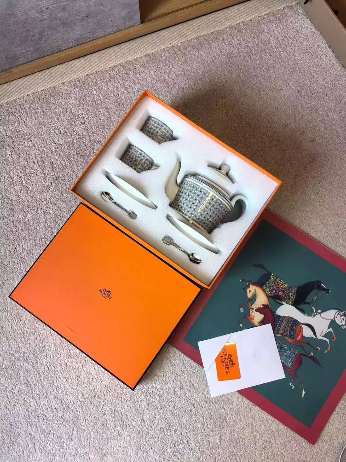Hermès Mosaique au 24 Platinum Tea Set. image