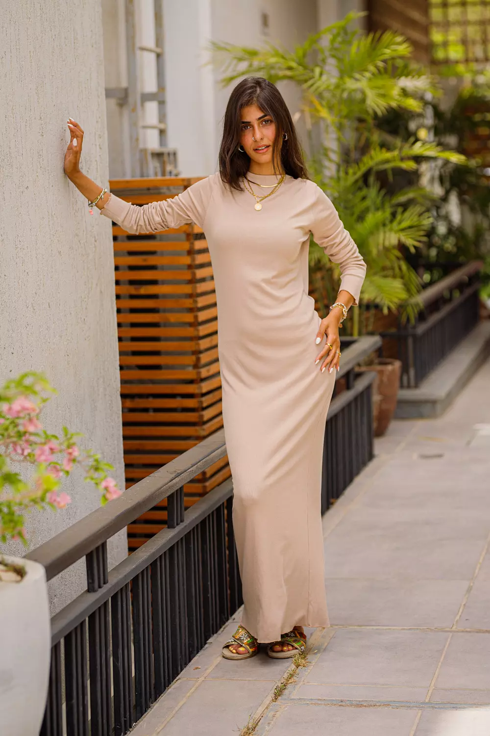 Beige basic dress image