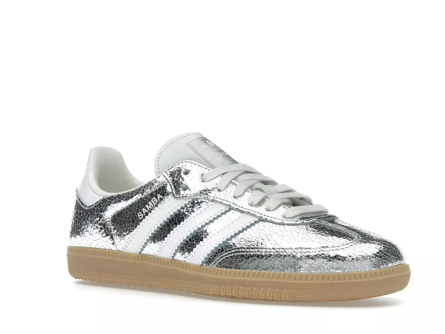 adidas Samba OG Silver Metallic Cracked Leather  1