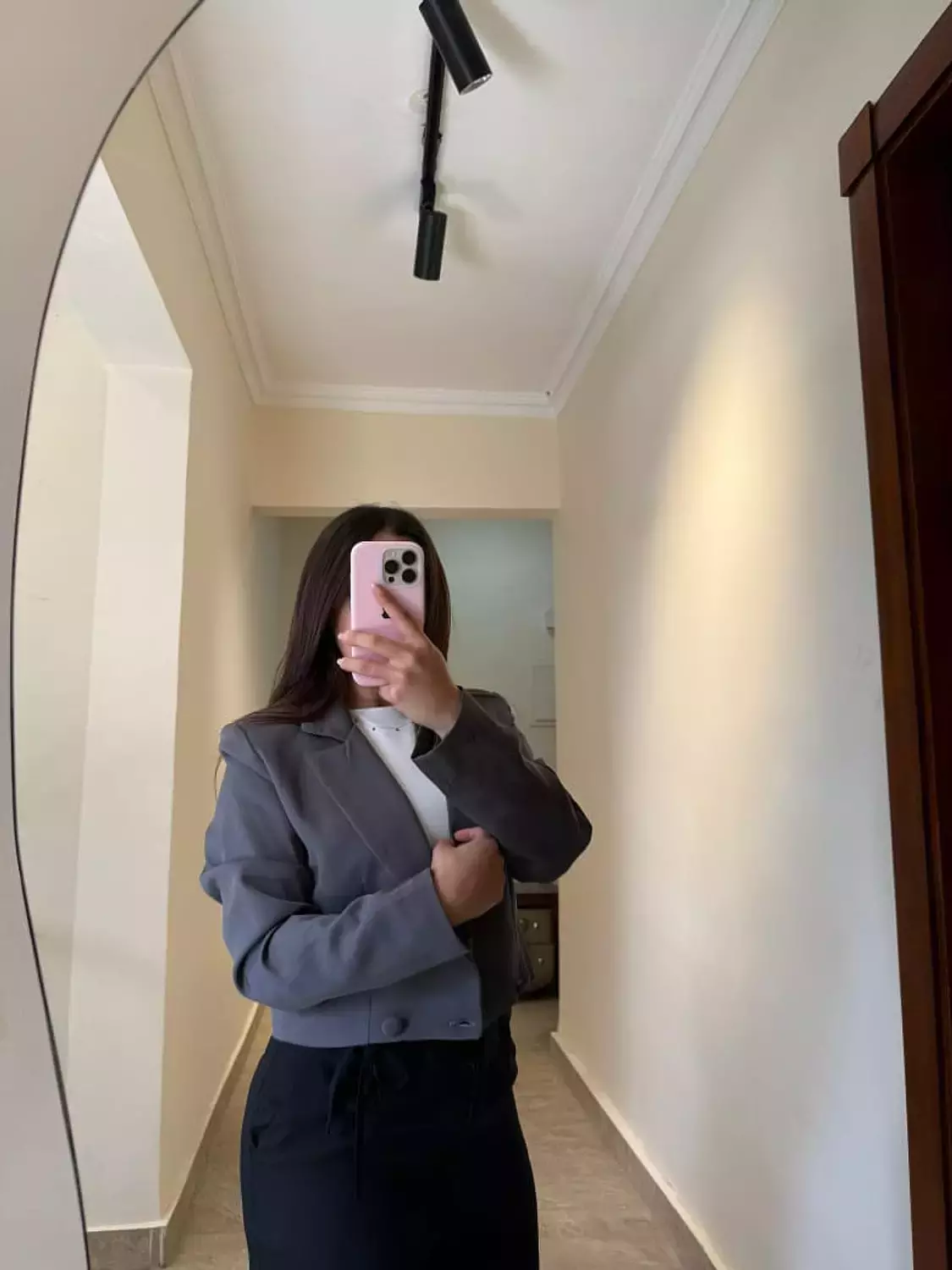 Cropped Blazer Dark Grey 3