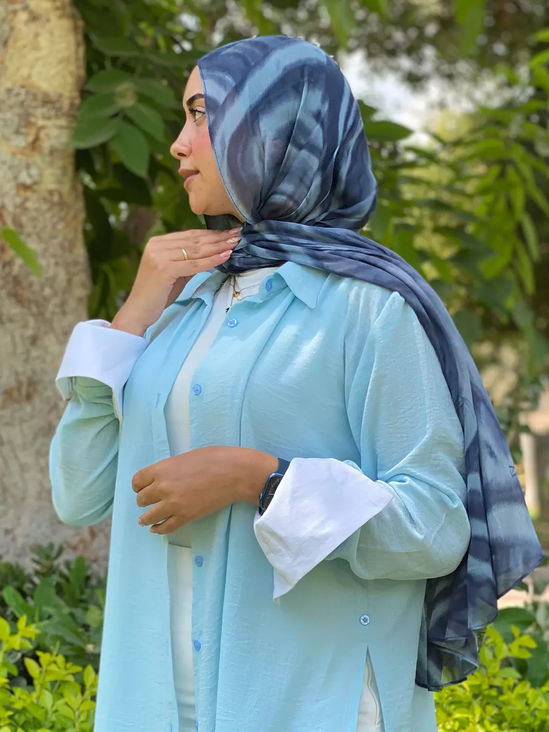Flowy Shirt Baby Blue  2